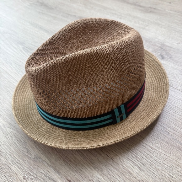 Bailey Berle Men's Straw Fedora Crochet Toyo Beige Tan Hat Size Large NEW - Picture 9 of 9